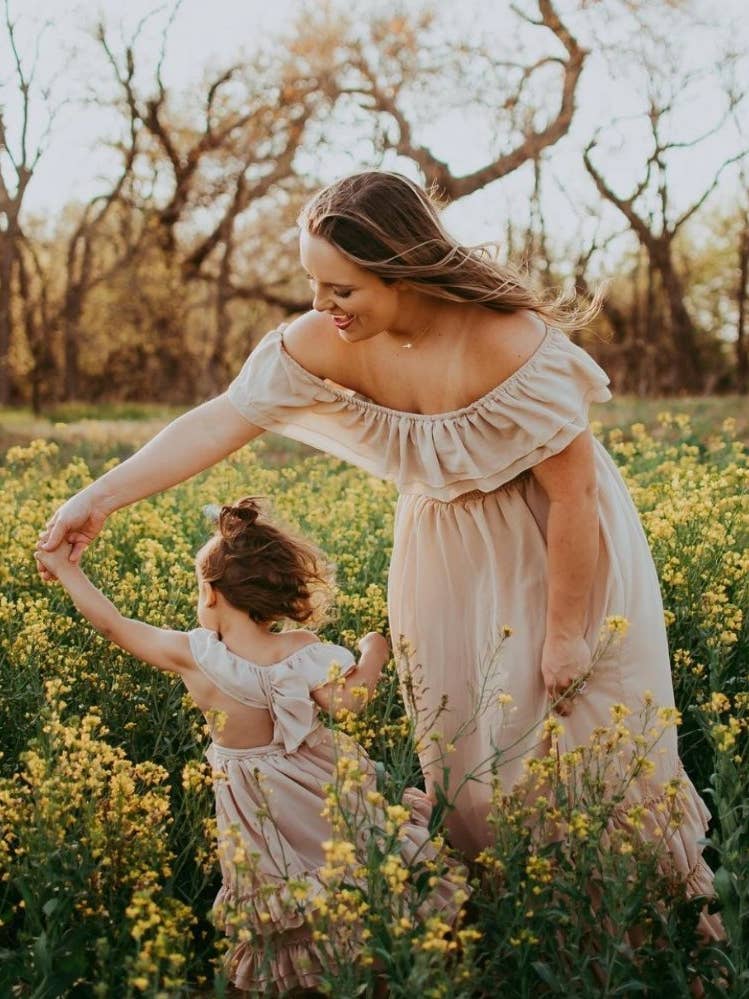 Mommy and Me Nellie Ruffle Maxi Dress - Champagne